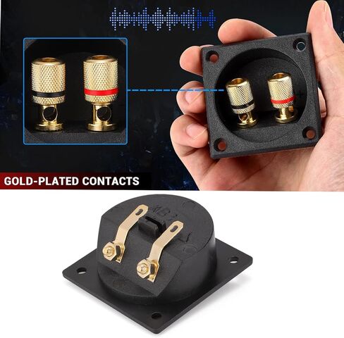 Facmogu 2PCS 3 Inch Round 2-Way Speaker Box Terminal Cup Binding Post, Power Speaker Screw-in Terminal Plates, 3 Inch Subwoofer Box Terminal Banana Plugs for DIY Home Speaker Kits in Saudi Arabia