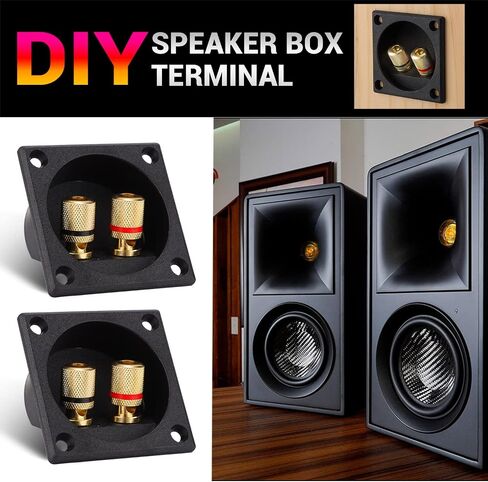 Facmogu 2PCS 3 Inch Round 2-Way Speaker Box Terminal Cup Binding Post, Power Speaker Screw-in Terminal Plates, 3 Inch Subwoofer Box Terminal Banana Plugs for DIY Home Speaker Kits in Saudi Arabia