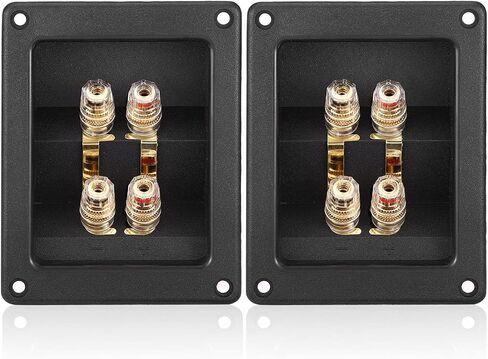 Facmogu 2PCS 3 Inch Round 2-Way Speaker Box Terminal Cup Binding Post, Power Speaker Screw-in Terminal Plates, 3 Inch Subwoofer Box Terminal Banana Plugs for DIY Home Speaker Kits in Saudi Arabia