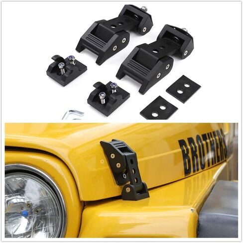 TJ Hood Latch Hood Lock Catch - JeCar Aluminum Hood Latches Catch Kit for Jeep Wrangler TJ Accessories 1997-2006 in Saudi Arabia