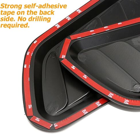 Car Hood Vent Trim Decal, 2PCS Universal ABS Decorative Stickers, Bonnet Vent Front Hood Air Flow Intake Scoop Trim Cover, Automotive Exterior Accessories for Cars, SUVs, Trucks (Black) in Saudi Arabia
