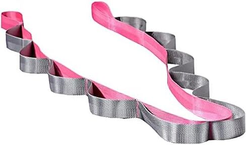 Yoga Stretching Strap With Loops - 12-Loop Exercise Strap for Physical Therapy, Flexibility, Pilates, Dance, Gymnastics, Recovery, Workout - Non-Elastic Premium-Woven Nylon Stretch Band in Saudi Arabia