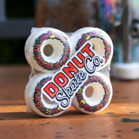 Donut Skate Co. 55mm - 90a Snake Skateboard Wheels for Tricks, Skateparks, Street Skating, Cruising, Wear Resistant, Set of 4 in Saudi Arabia