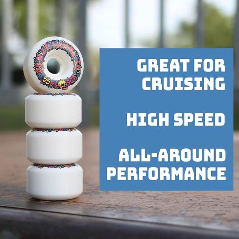 Donut Skate Co. 55mm - 90a Snake Skateboard Wheels for Tricks, Skateparks, Street Skating, Cruising, Wear Resistant, Set of 4 in Saudi Arabia