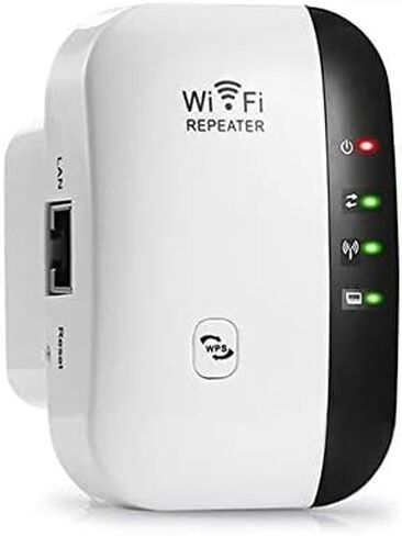 موسع نطاق WiFi موسع نطاق WiFi، مكرر الإنترنت اللاسلكي، معزز إشارة موسعات WiFi للمنزل حتى 5000 قدم مربع و45 جهازًا، إعداد مفتاح واحد، نقطة وصول، متوافق مع Alexa in Kuwait