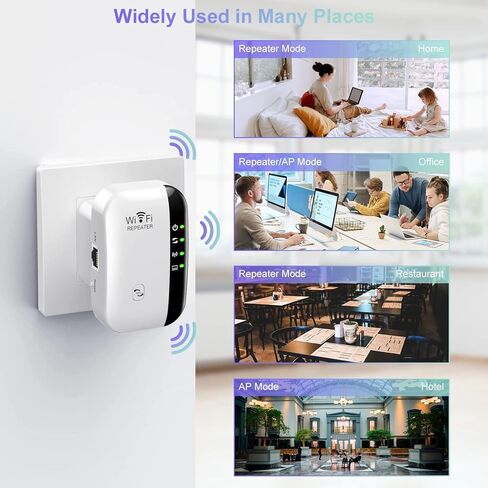 موسع نطاق WiFi موسع نطاق WiFi، مكرر الإنترنت اللاسلكي، معزز إشارة موسعات WiFi للمنزل حتى 5000 قدم مربع و45 جهازًا، إعداد مفتاح واحد، نقطة وصول، متوافق مع Alexa in Kuwait