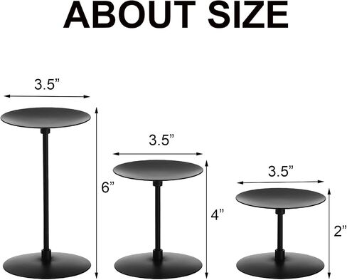Elsjoy Set of 6 Pillar Candle Holders, Metal Pillar Candle Stand Black Candle Holders, Fireplace Candelabras Set for Home Decor, Table Centerpiece, Wedding, 3 Sizes in Saudi Arabia