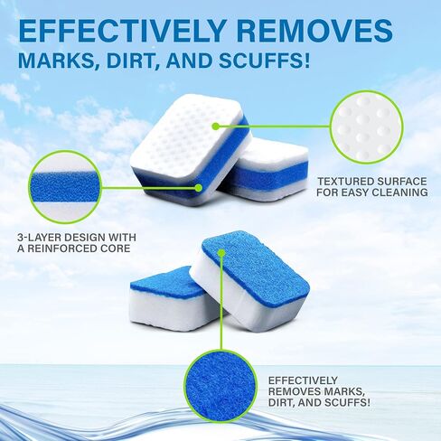 GEAR SHARK Marine Scuff Erasers | Magic Scuff Remover Sponge Pads for Boats, Jet Ski & PWC | Remove Dirt, Grease, Grime Black Streak, Deck Spot & More | Premium Boat Cleaning and Polishing Accessories in Saudi Arabia