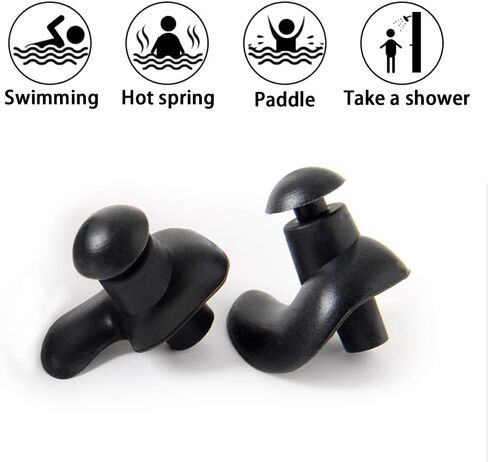 Swimming Earplugs, 5-Pairs Pack Waterproof Reusable Silicone Swimming Ear Plugs with Swimming Nose Clips for Swimming Showering Bathing Surfing Snorkeling and Other Water Sports(adult) in Saudi Arabia