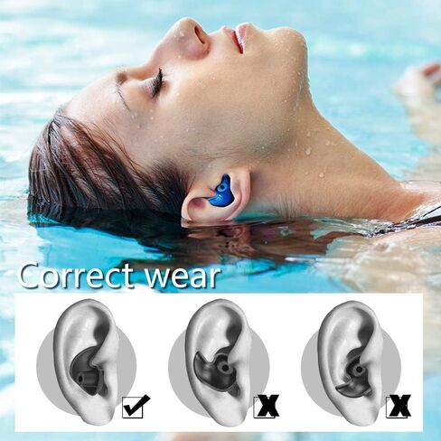 Swimming Earplugs, 5-Pairs Pack Waterproof Reusable Silicone Swimming Ear Plugs with Swimming Nose Clips for Swimming Showering Bathing Surfing Snorkeling and Other Water Sports(adult) in Saudi Arabia