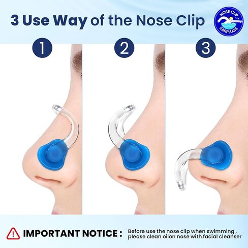 مجموعات سدادات أذن للسباحة من السيليكون المقاوم للماء، سدادات مشبك الأنف، HNYYZL 6 مجموعات سدادات أذن للسباحة من السيليكون قابلة لإعادة الاستخدام للسباحة وركوب الأمواج والغطس وغيرها من الرياضات المائية in Kuwait
