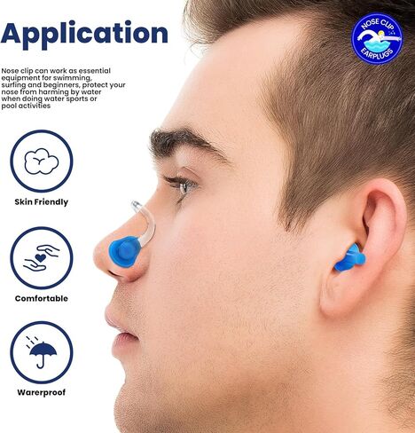 مجموعات سدادات أذن للسباحة من السيليكون المقاوم للماء، سدادات مشبك الأنف، HNYYZL 6 مجموعات سدادات أذن للسباحة من السيليكون قابلة لإعادة الاستخدام للسباحة وركوب الأمواج والغطس وغيرها من الرياضات المائية in Kuwait