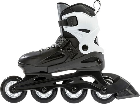 حذاء تزلج مضمن للياقة البدنية قابل للتعديل للأولاد من Rollerblade Fury، أبيض وأسود، للصغار، أداء شبابي in Saudi Arabia