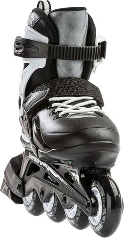 حذاء تزلج مضمن للياقة البدنية قابل للتعديل للأولاد من Rollerblade Fury، أبيض وأسود، للصغار، أداء شبابي in Saudi Arabia