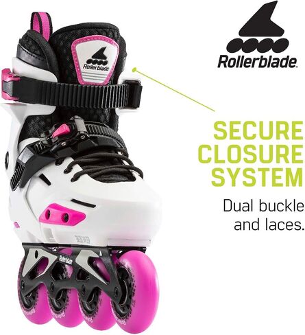 Rollerblade Apex Adjustable Fitness Inline Skate, White/Pink, Junior, Urban Performance Inline Skates in Saudi Arabia