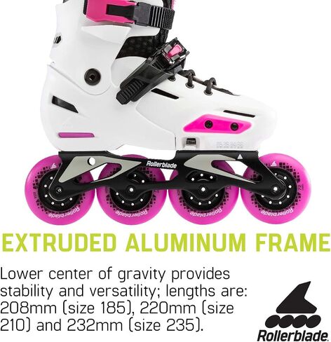Rollerblade Apex Adjustable Fitness Inline Skate, White/Pink, Junior, Urban Performance Inline Skates in Saudi Arabia