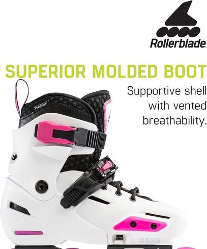 Rollerblade Apex Adjustable Fitness Inline Skate, White/Pink, Junior, Urban Performance Inline Skates in Saudi Arabia