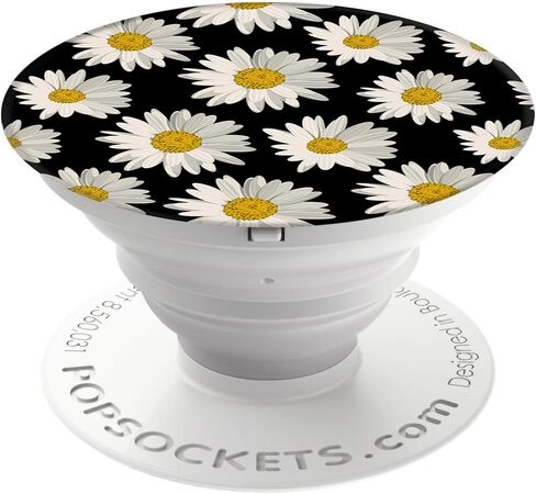 PopSockets PopGrip - [غير قابل للتبديل] توسيع الحامل والقبضة للهواتف الذكية والأجهزة اللوحية - الإقحوانات in Saudi Arabia