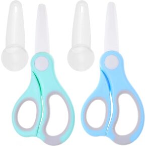 Ceramic Baby Food Scissors - Portable Shears - Healthy Food Cutter with Dust Cover and Storage Case - Cuts Meat, Chicken, Vegetables, Fruits (2-Pack) in Kuwait