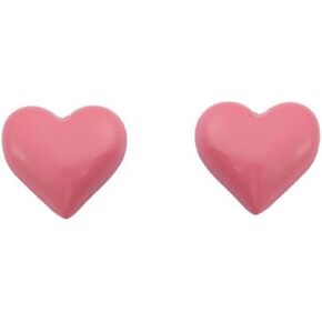 Pink Heart Stud Earrings for Women Enamel Heart Love Earrings