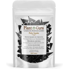 Palo Santo Charcoal Incense Cones 1" TOPFLOW - 100 Pack Bulk - Natural Scented Cones Handmade Hand Dipped