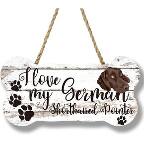 963RW Yorkie Gifts Dog Signs for Home Decor, Dog Bone Shape Wood Plaque Signs Decor, Dog Decorative Plaque with Hanging Rope for Pet Lovers, Front Door and Shelf Decor 12x6 In