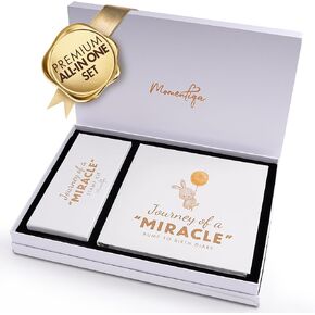 Premium Baby Memory Book Set for Girl or Boy First 5 Years, All-in-One Keepsake Box with Wax Seal Kit and Footprint Kit Included, Elegant Milestone Scrapbook Gift Set with Photo Album