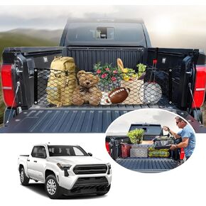 Karltys 2025 Tacoma Cargo Net for 2024 2025 Toyota Tacoma Envelope Style Truck Bed Cargo Net, Elastic Pickup Bed Tailgate Net for Tacoma Heavy Duty Nylon Mesh Storage Netting with Metal Hooks