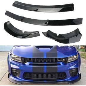 Front Bumper Lip Compatible with 2015-2023 Charger SRT RT GT SXT,4pcs Matte Black ABS Car Front Spoiler Diffuser Splitter