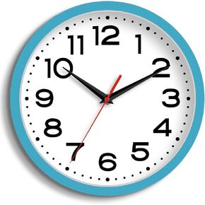 Wall Clock Silent Non-Ticking Modern Clock Battery Operated 8 Inch Small Classic Analog Decorative for Kitchen, Bathroom, Office, Bedroom, Home(Silver)