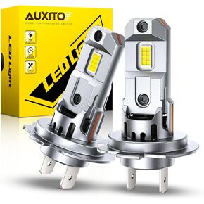 AUXITO 2025 Upgraded H7 Bulbs, 22000LM 700% Ultra Brightness, 1:1 Halogen Size, 6500K White, H7ll LED Bulbs for Fog Light, No Adapter Required, Non-polarity, Plug and Play, Pack of 2