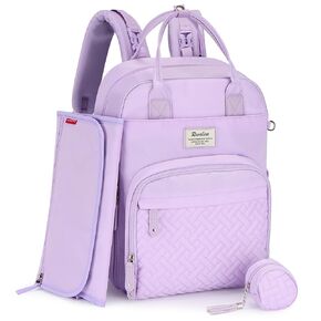 RUVALINO Diaper Bag Backpack, Multifunction Travel Pack Maternity Baby Changing Bags, Large Capacity, Waterproof, Brown