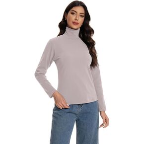 Women Long Sleeve Turtleneck Shirts Pullover Warm Under Shirt Comfortable Office Going Out Soft Tops