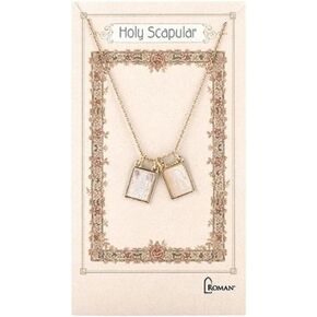 Roman Double Holy Scapular Gold Zinc Necklace 18 Inches Ling