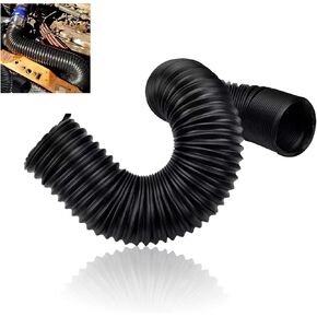1 PC Car Duct Hoses, 2.5" Flexible Retractable Fresh Air Duct Hoses, Automotive Modified Intake Accessories, Universal for Most Cars Trucks (Black)