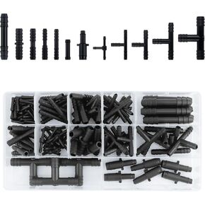 113PCS Automotive Vacuum Line Connectors,12 Type(Straight Through,Tee) High Performance Vacuum Hose Adapter Kit,Universal Vacuum Fittings for Repairing Acuum Hose Automotive (226PCS)
