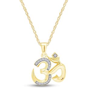 OM, OHM, AUM Symbol Pendant Necklace 14k Gold Over Sterling Silver