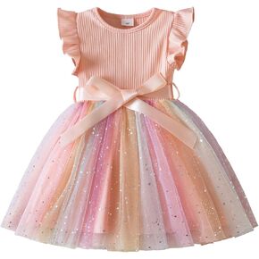 TTYAOVO Toddler Baby Dress Princess Party Tulle Dresses