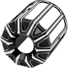 CNC Oil Filter Cover Cap Compatible with Harley Sportster Dyna Touring Softail Stripe Style Black&Chrome
