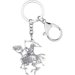 DUOWEI Grim Reaper Keychain Halloween Skull Zinc Alloy Keychain Keyring Purse for Women Men Girl Gift