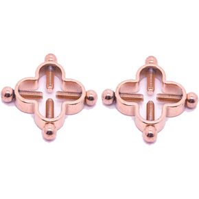 2Pcs Four Leaf Clover Non-Piercing Nipple Rings Stainless Steel Fake Nipple Rings Shield Barbell Ring Nipple Piercing Summer Beach Faux Body Jewelry for Women