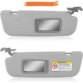 JDMON Sun Visor Pair Left Driver and Right Passenger Side Compatible with Hyundai Elantra 2011-2015 Replaces 852103X000TX 852203X000TX (Gray)