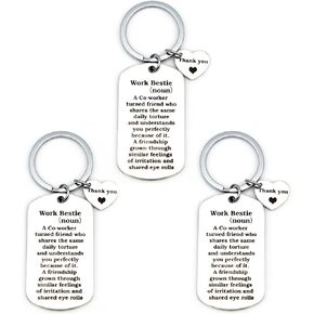 3Pcs Thank You Coworker Gifts Bulk for Women Men Employee Appreciation Gift Keychain for Coworker Nurse Teacher Staff Birthday Christmas Retirement Farewell Gifts for Employee Social Worker