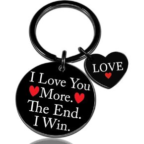 Valentines Day Gifts For Him Her I Love You Gifts For Him Her I Love You More The End I Win Keychain For Boyfriend Girlfriend Couples Birthday Valentine Gifts From Wife Husband