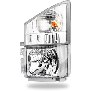 OLLEN Headlight & Corner Lamp Assembly, Compatible with ISUZU ELF NPR NPR-HD NQR NRR 2008-2020, Left Driver Side(Headlight & Corner Light)