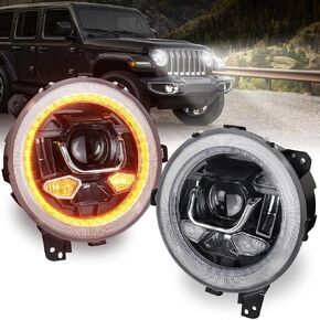 Gladiator Headlights, 9" Round JL LED Headlights 500% Bright Anti-glare DOT Approved with DRL Welcome Light Turn Signal Compatible with 2018-2023 Jeep Wrangler JL JLU Gladiator JT