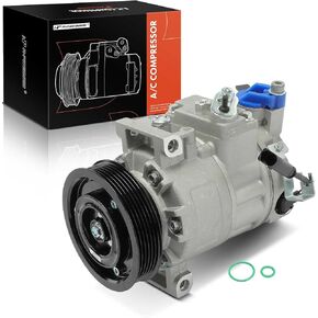 A-Premium Air Conditioner AC Compressor with Clutch Compatible with Tiguan, Tiguan Limited, Eos & Compatible with Audi Q7, A3, A3 Quattro, Q3 Quattro, TT, TT Quattro, TT RS Quattro, TTS Quattro
