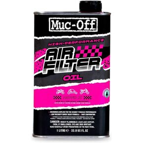 زيت فلتر الهواء Muc-Off، 1 لتر - زيت دراجة نارية متطور لمرشحات الهواء الرغوية - زيت فلتر المحرك للموتوكروس، MX، الدراجة الترابية