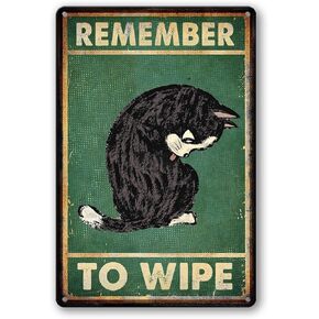 Black Cat Sign Vintage Bathroom Wall Art Decor Funny Cat Metal Tin Signs Are You Pooping Cat Sign Metal Posters for Walls Retro Bathroom Sign Cat Gifts for Cat Lovers 8x12 Inch