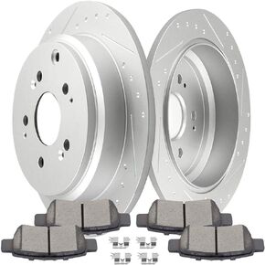 SCITOO Rear 12.32" Brake Pads and Rotors Kits Fit For Honda Odyssey 2005 2006 2007 2008 2009 2010